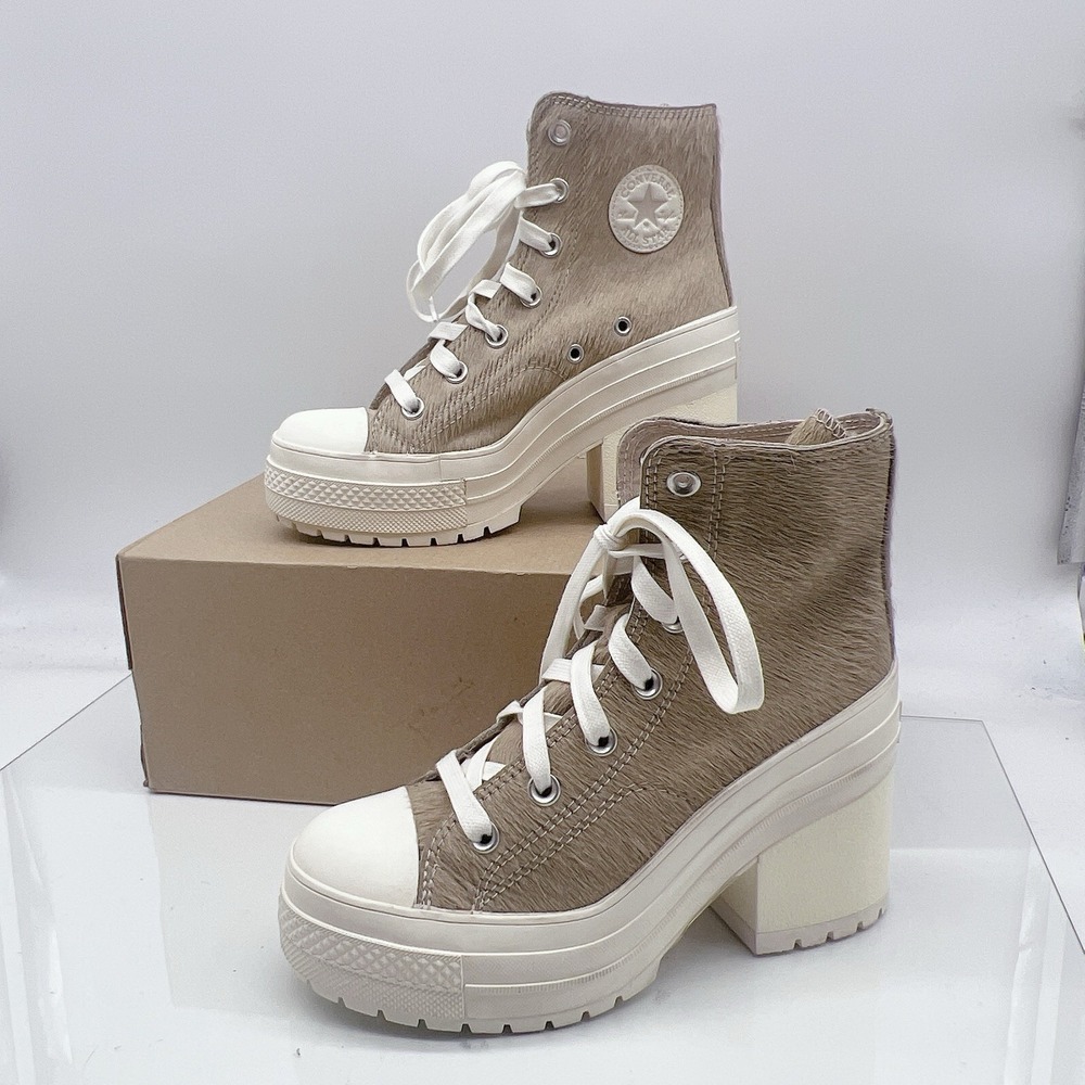 Converse Chuck 70 De Luxe Heel Platform High Top Sneakers Warm Clay Tan US 6
